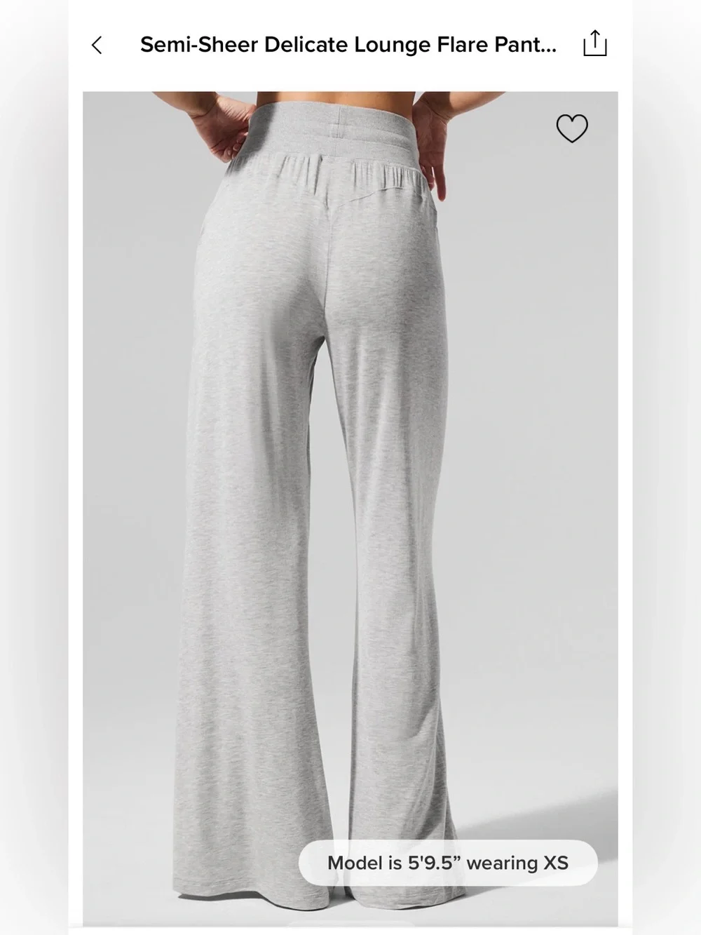 NWOT Alo Semi-Sheer Delicate Lounge Flare Pant